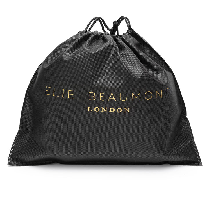 Personalised Elie Beaumont Black Bag with Blue Diamond Strap