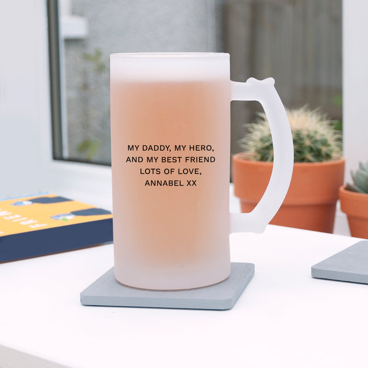 Personalised Photo and Message Frosted Beer Stein