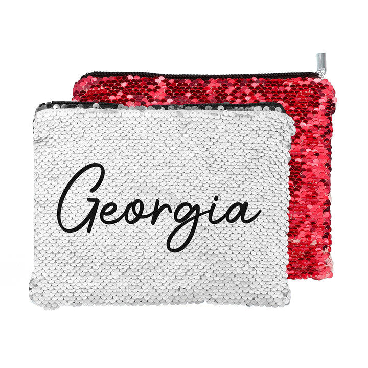 Personalised Kids Hidden Message Sequin Pencil Case - Red
