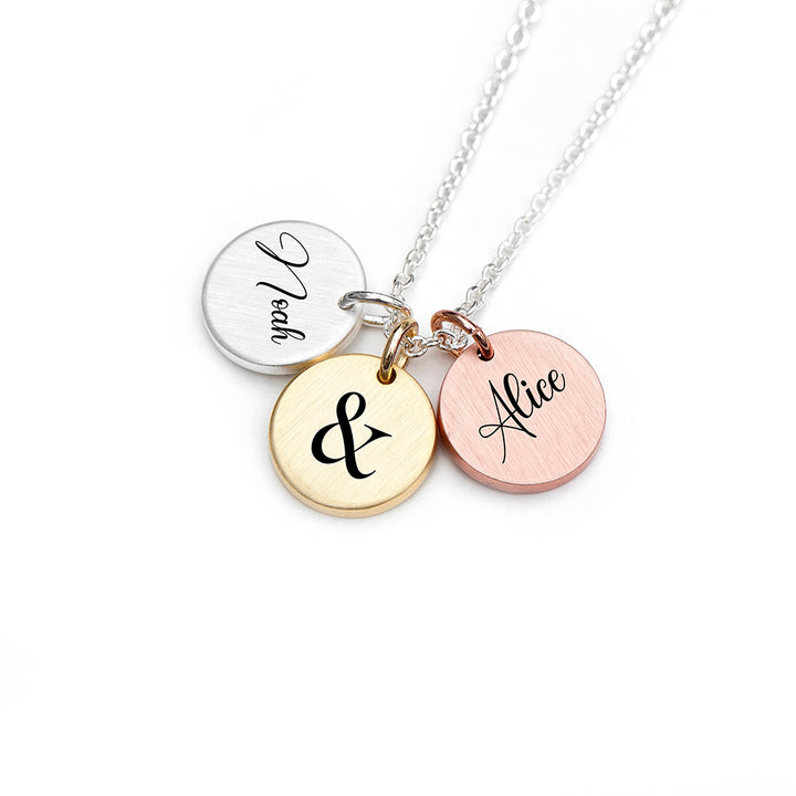 Personalised You & Me 3 Disc Necklace
