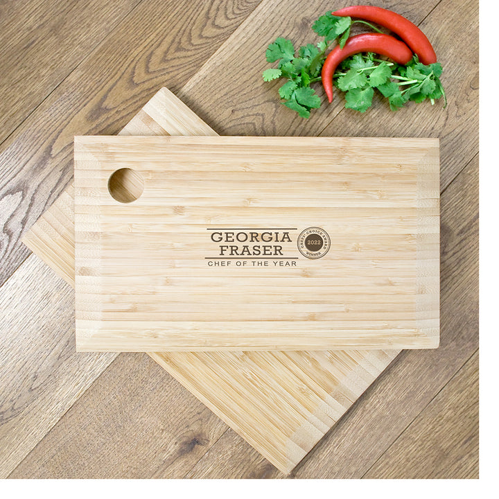 Personalised Chef of the Year Chopping Board