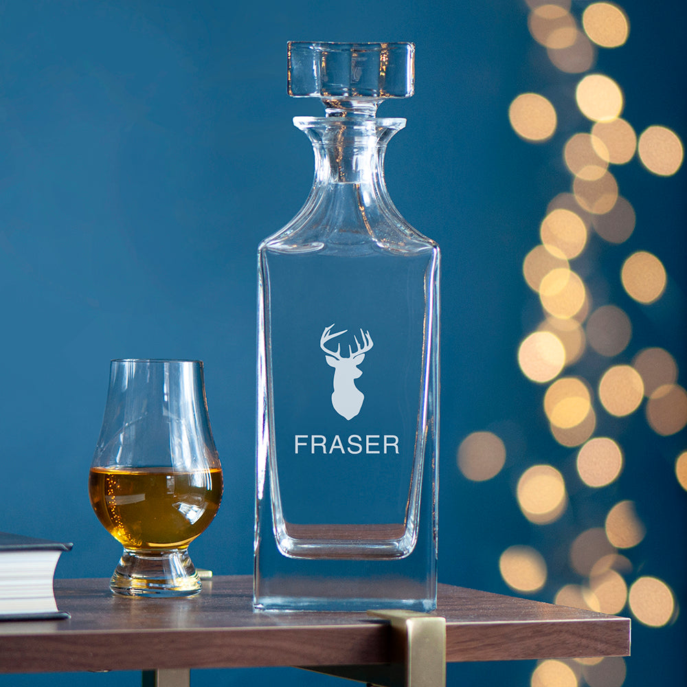 Personalised Timeless Stag Square Decanter