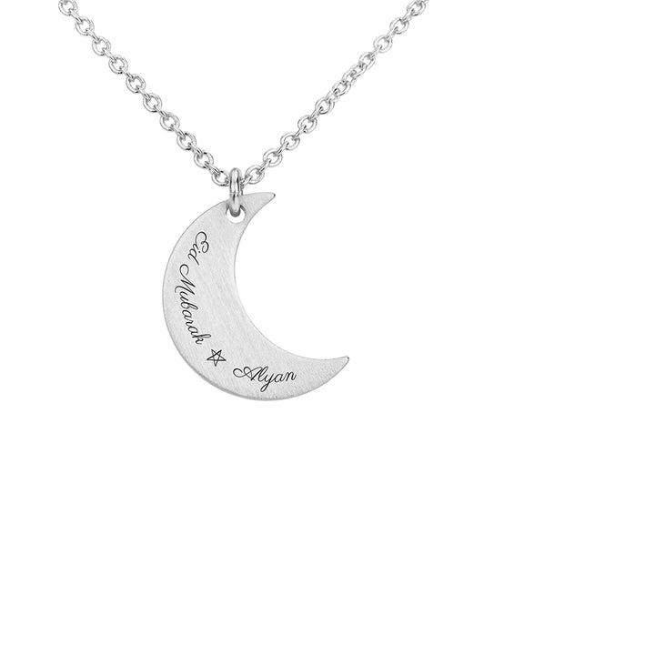 Personalised Eid Mubarak Crescent Moon Necklace