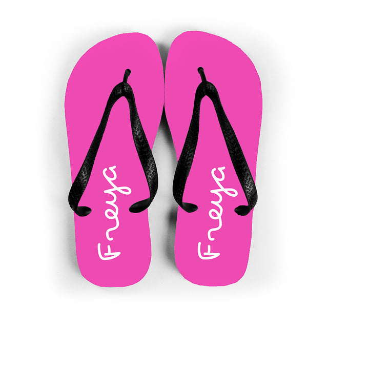 Personalised Summer Style Flip Flops - Large - Pink