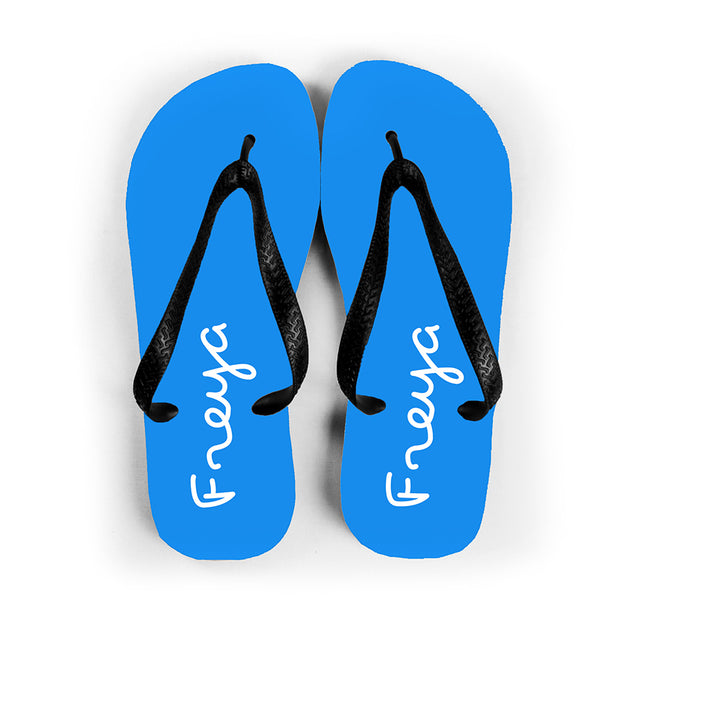 Personalised Summer Style Flip Flops - Large - Blue