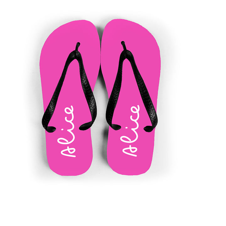 Personalised Summer Style Flip Flops - Medium - Pink