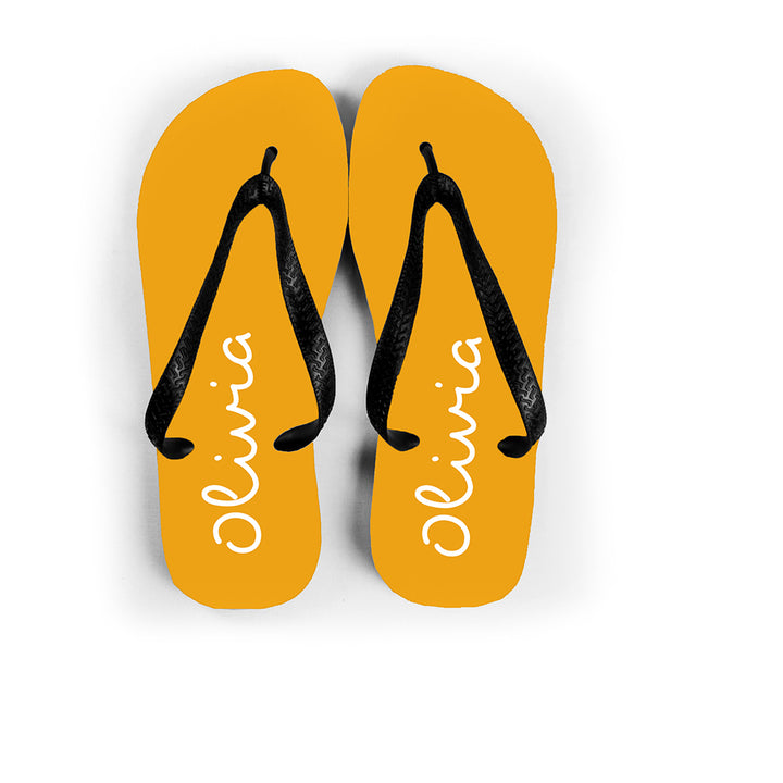 Personalised Summer Style Flip Flops - Small - Yellow