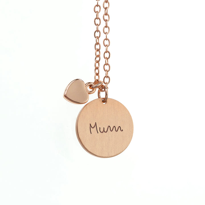 Personalised Summer Style Heart and Disc Necklace - Rose Gold