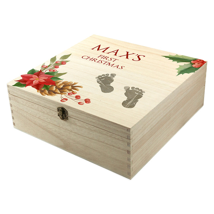 Personalised Baby's First Christmas Memento Box