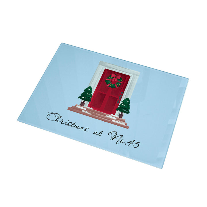 Personalised Christmas Door Number Rectangular Chopping Board
