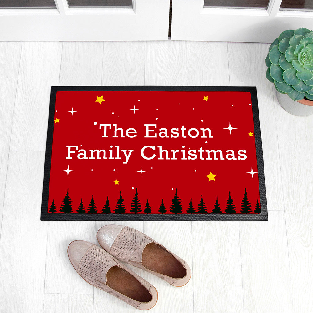 Personalised Christmas Scene Indoor Doormat
