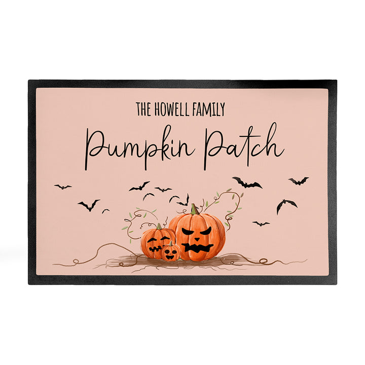 Personalised Halloween Pumpkin Patch Indoor Doormat
