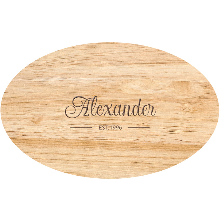 Personalised Birthday Oval Wooden Cheese Board Set