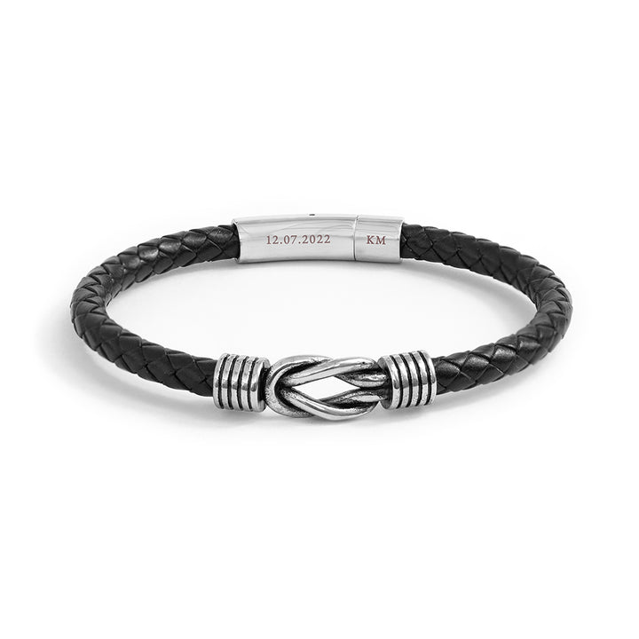 Personalised Men's Infinity Knot Leather Bracelet