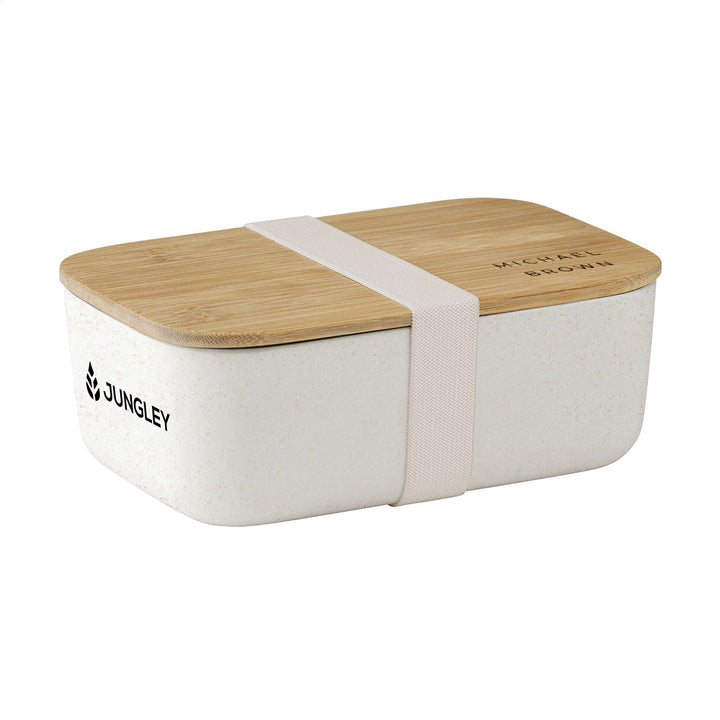 Personalised Contemporary White Bamboo Lunch Box