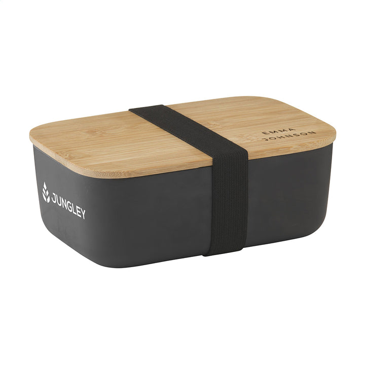 Personalised Contemporary Black Bamboo Lunch Box