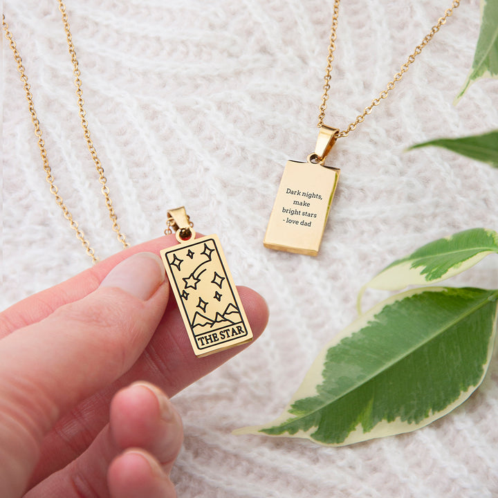 Personalised Star Tarot Card Necklace