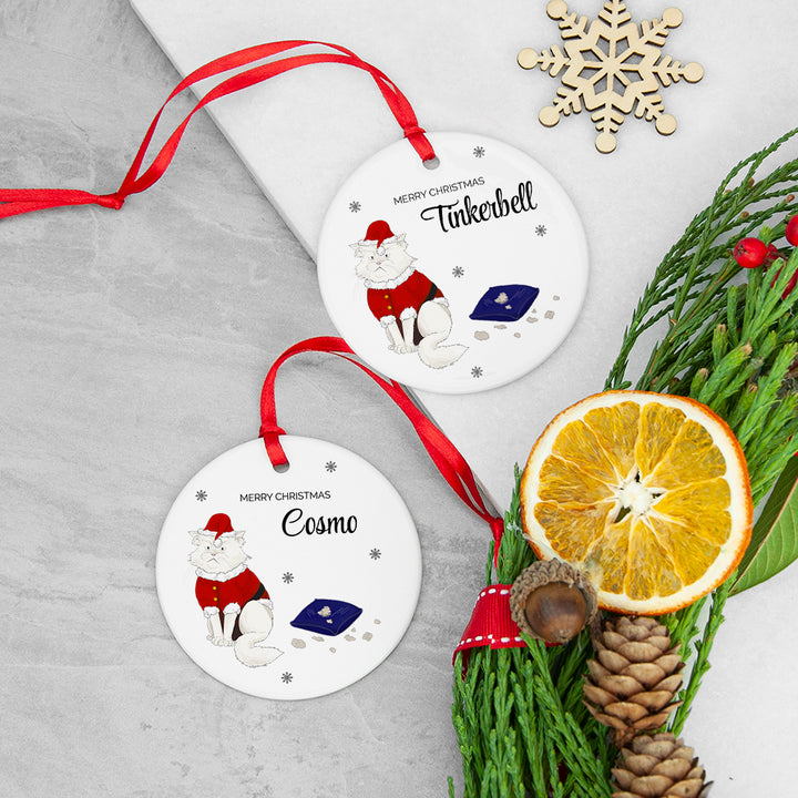 Personalised Cat Christmas Ornament