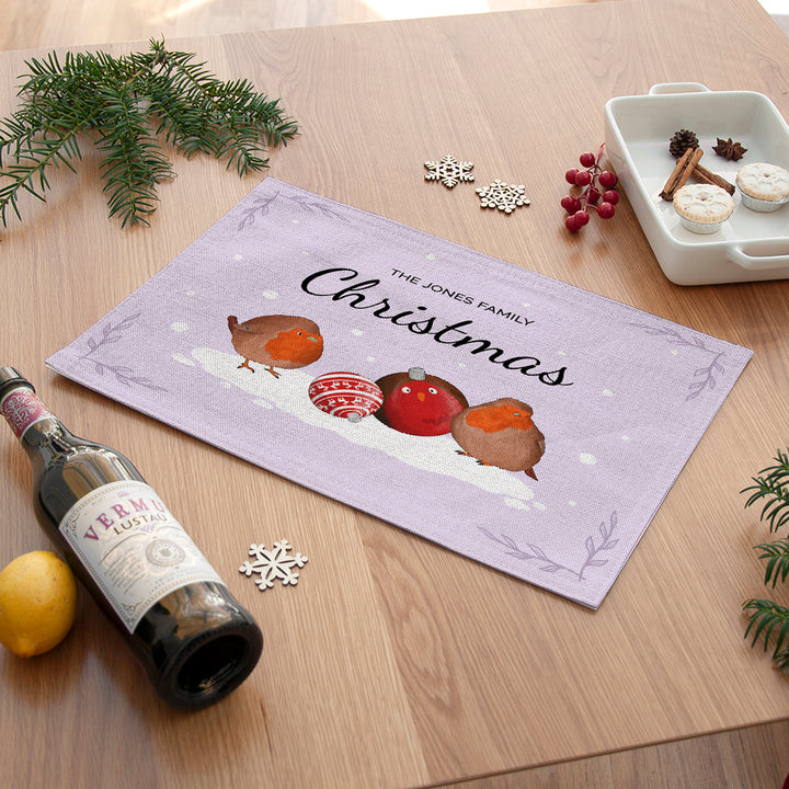Personalised Robin Baubles Placemat