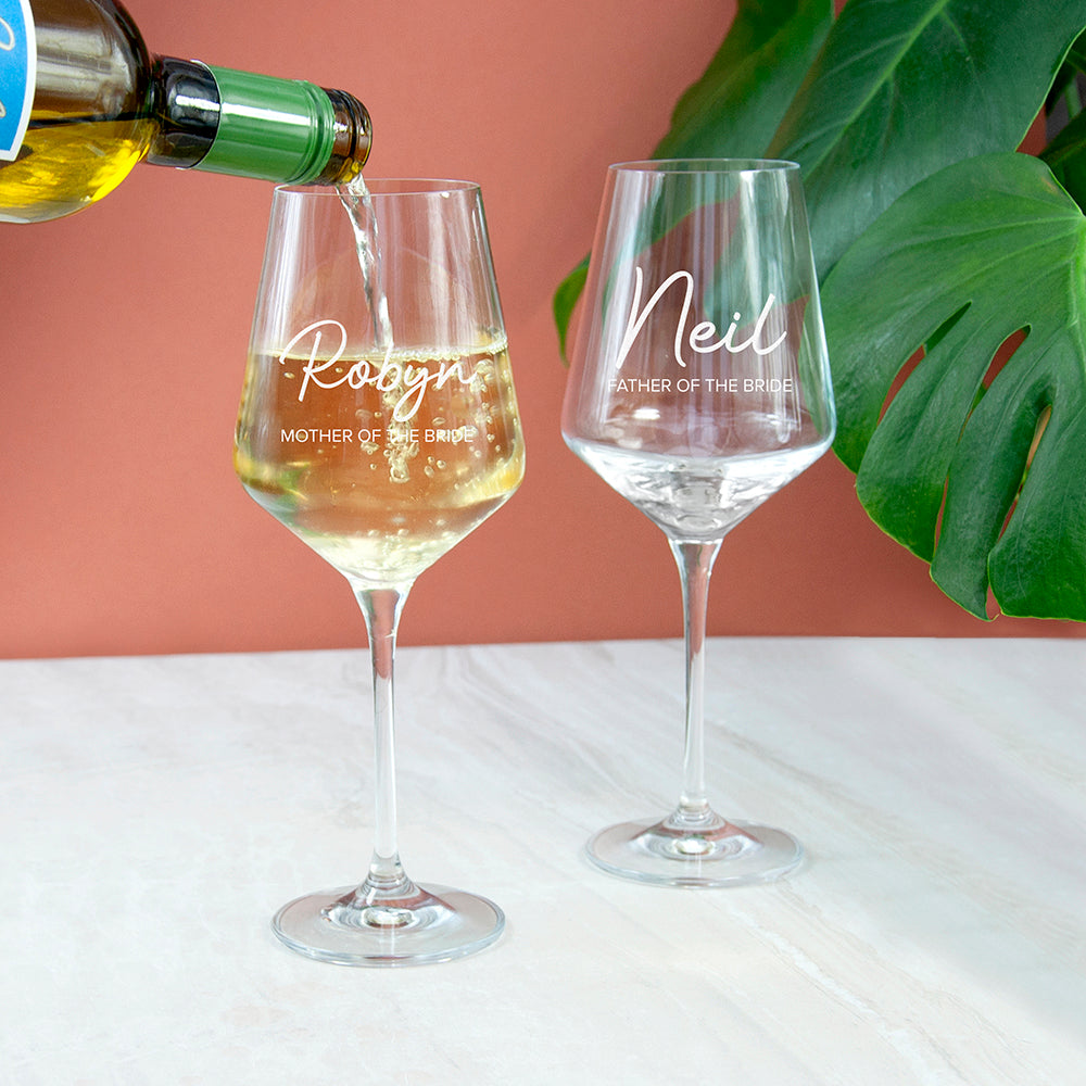 Personalised Wedding Party Wine Glass