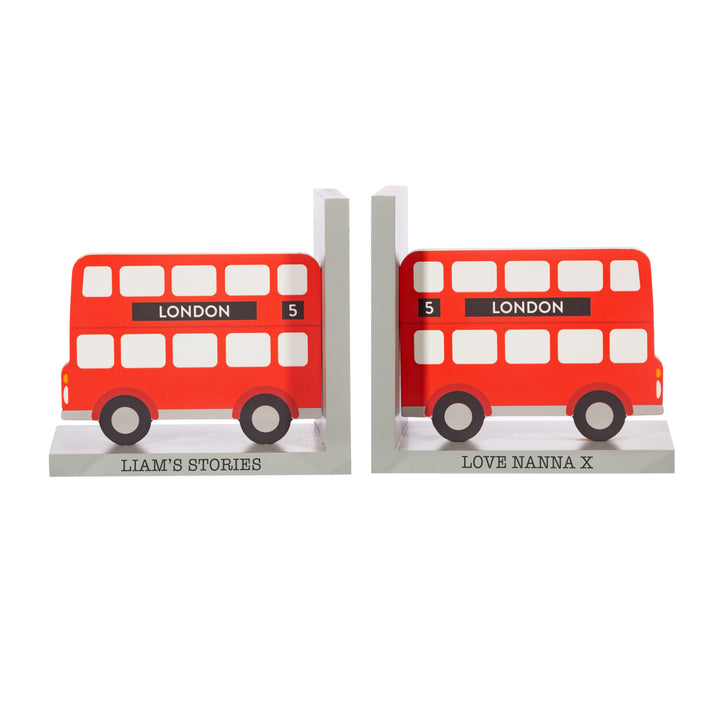 Personalised Kids London Bus Bookends