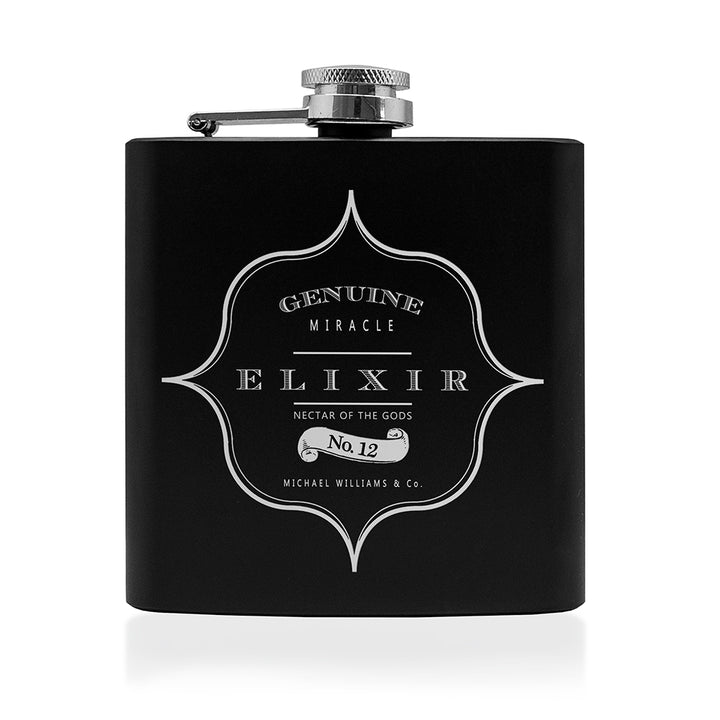 Personalised Elixir Vintage Hip Flask 