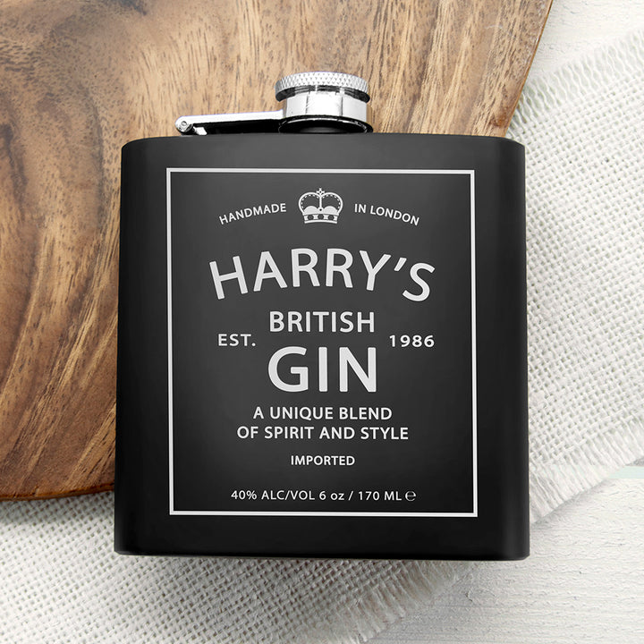 Personalised Gin Vintage Hip Flask 