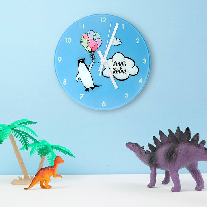 Percy Penguin Personalised Wall Clock