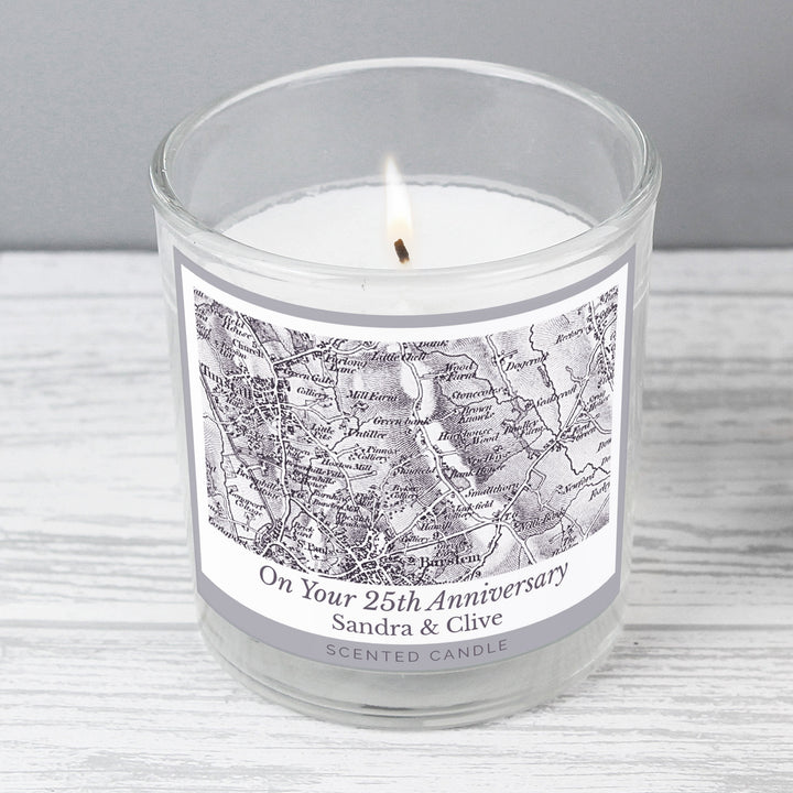 Personalised 1805 - 1874 Old Series Map Compass Scented Jar Candle