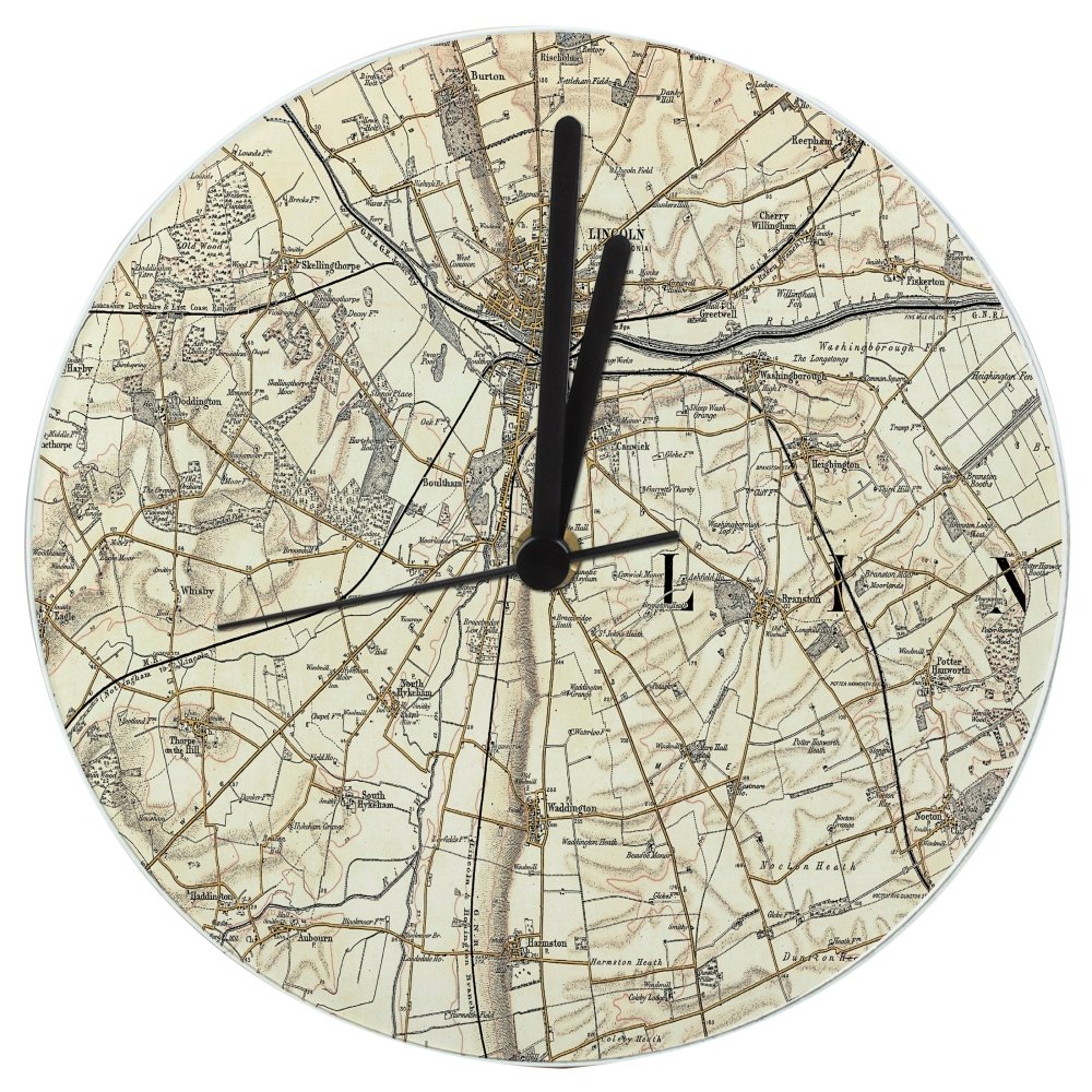Buy Personalised 1896 - 1904 Revised Glass Map Clock from £22.99 ...