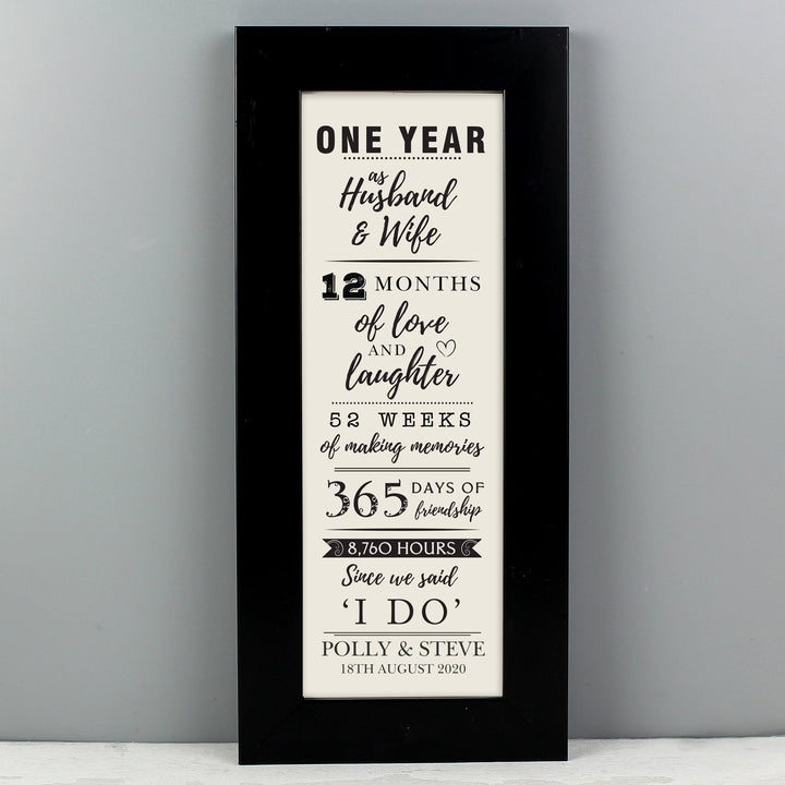 Personalised 1st Anniversary Letterbox Frame
