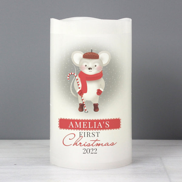 Personalised '1st Christmas' Mouse Night Light LED Candle