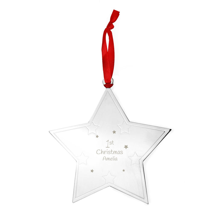 Personalised 1st Christmas Star Tree Decoration