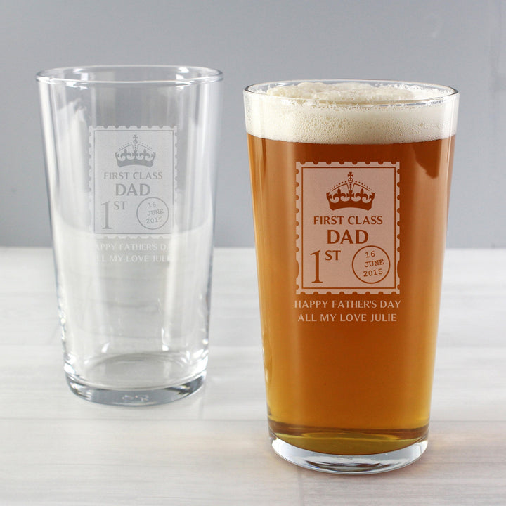 Personalised 1st Class Pint Glass