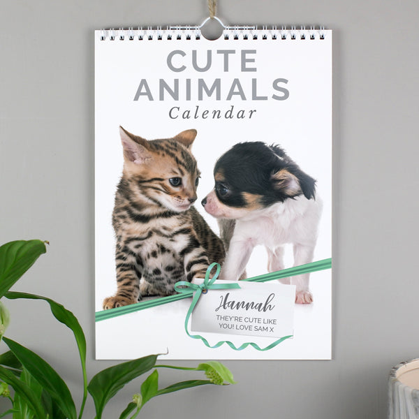 Personalised 2024 A4 Cute Animals Calendar