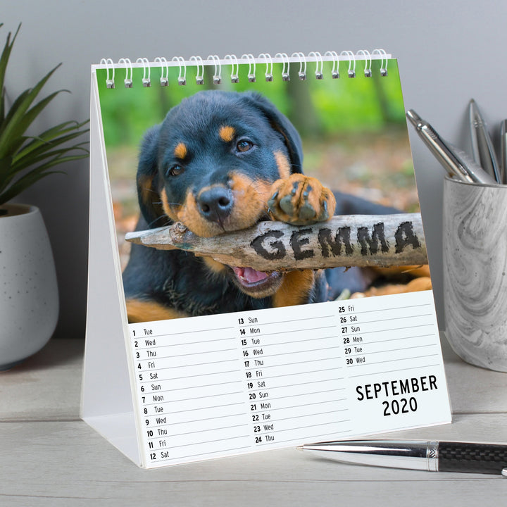 Personalised 2024 Barking Mad Dog Desk Calendar
