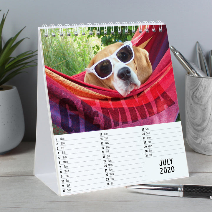 Personalised 2024 Barking Mad Dog Desk Calendar