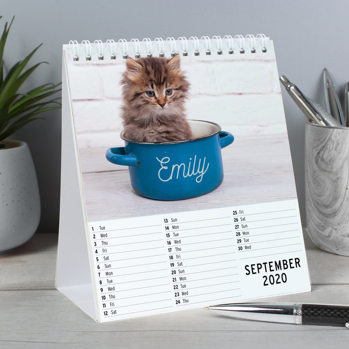 Personalised 2024 Cats and Kittens Desk Calendar