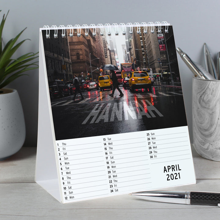 Personalised 2024 New York Desk Calendar