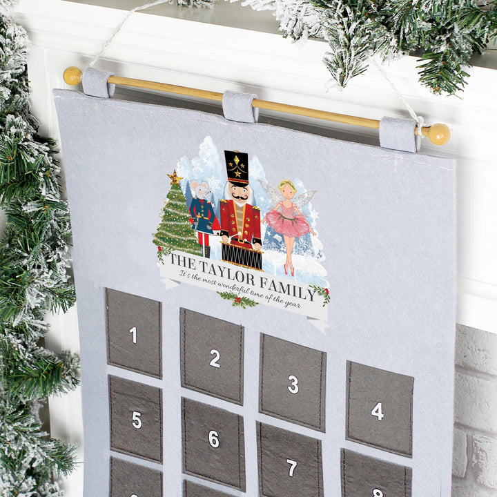 Personalised 2024 Nutcracker Advent Calendar In Silver Grey
