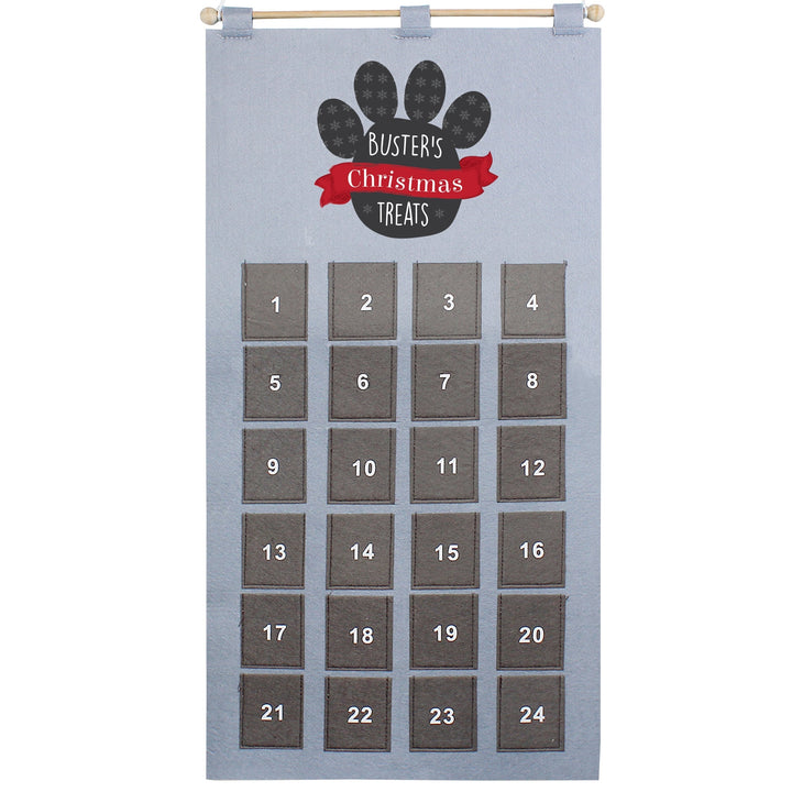 Personalised 2024 Pet Advent Calendar In Silver Grey