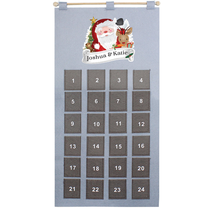 Personalised 2024 Santa Advent Calendar In Silver Grey