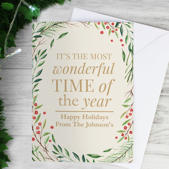Personalised Â‘Wonderful Time of The YearÂ’ Christmas Card