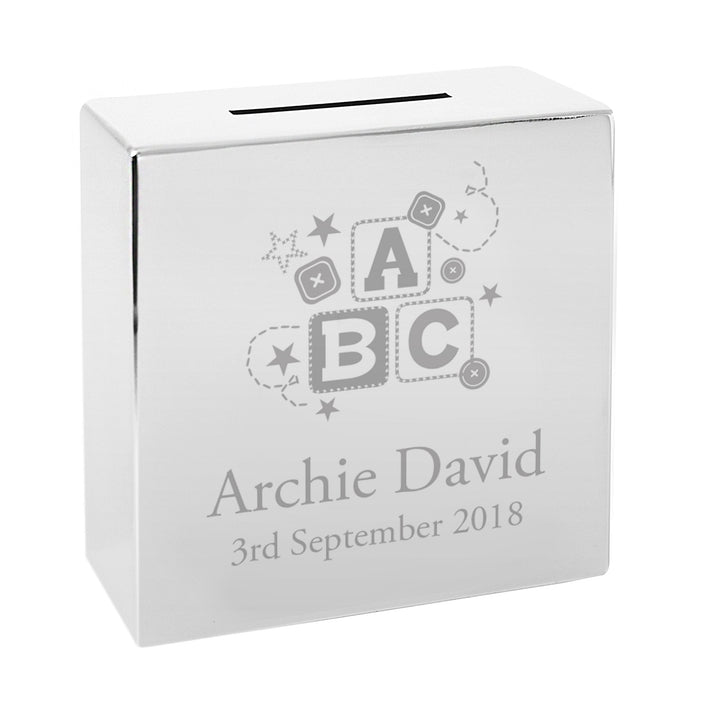 Personalised ABC Square Money Box