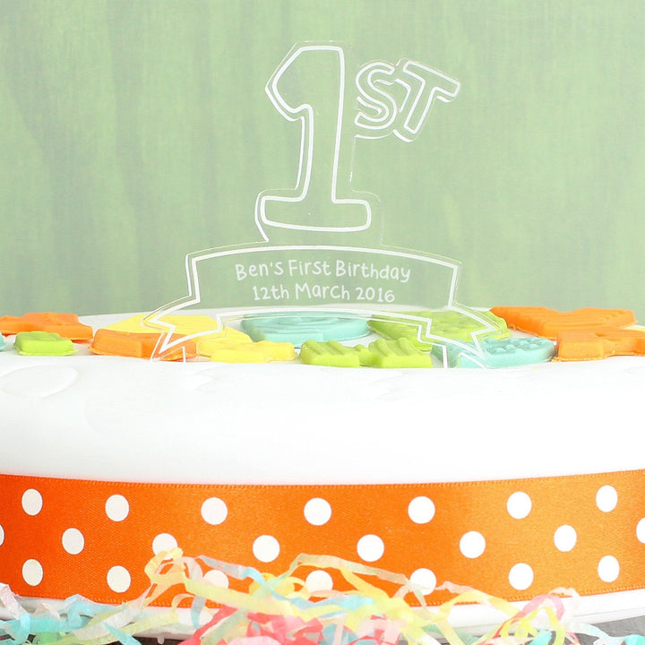 Personalised Acrylic '1st' Celebration Cake Topper