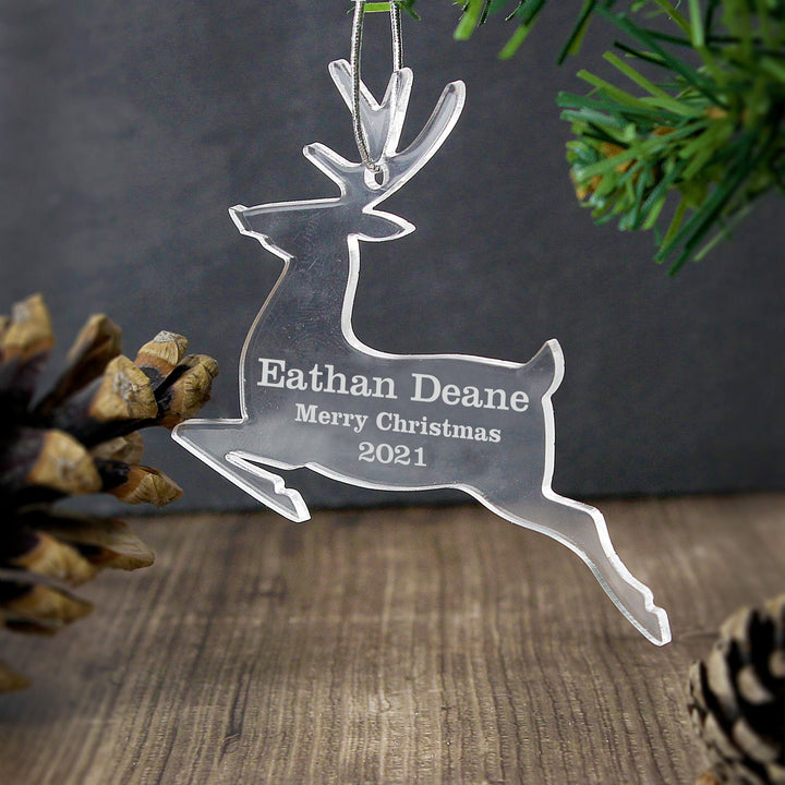 Personalised Acrylic Reindeer Decoration