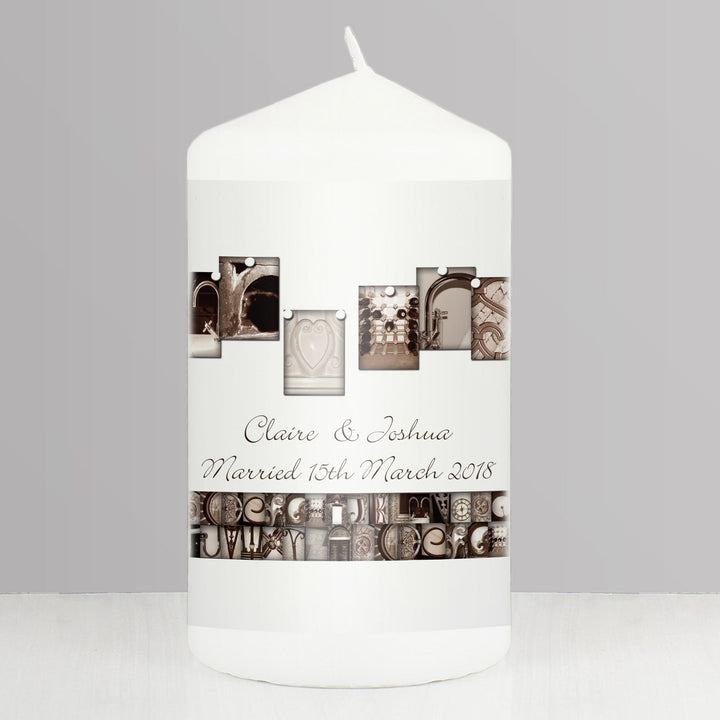 Personalised Affection Art Mr & Mrs Pillar Candle