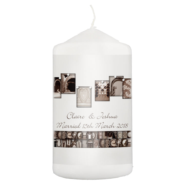 Personalised Affection Art Mr & Mrs Pillar Candle