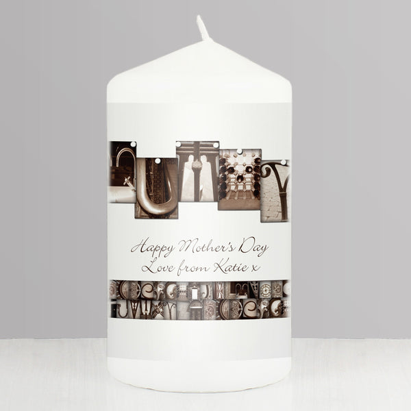 Personalised Affection Art Mummy Pillar Candle