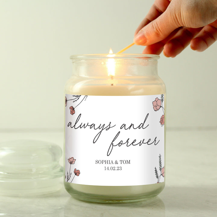 Personalised Always & Forever Large Scented Jar Candle